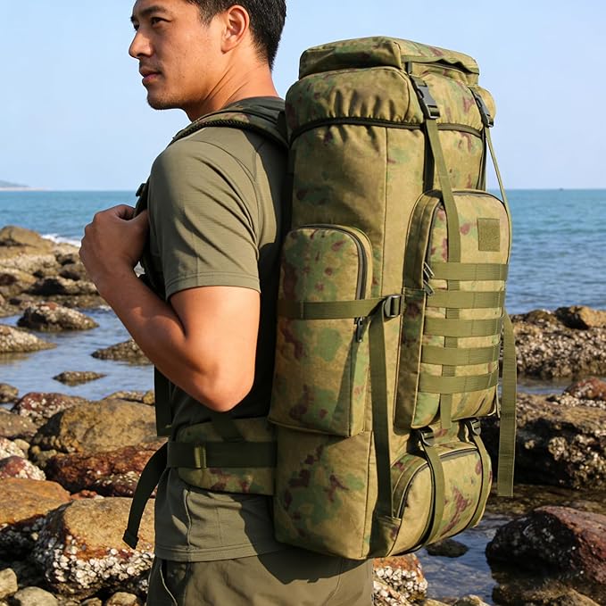 Hiking Backpack for Men 70L/100L Camping Backpack Military Rucksack Molle 3 Days Assault Pack for Climbing | Camping Backpack, 3 Days Assault Pack, for Climbing
