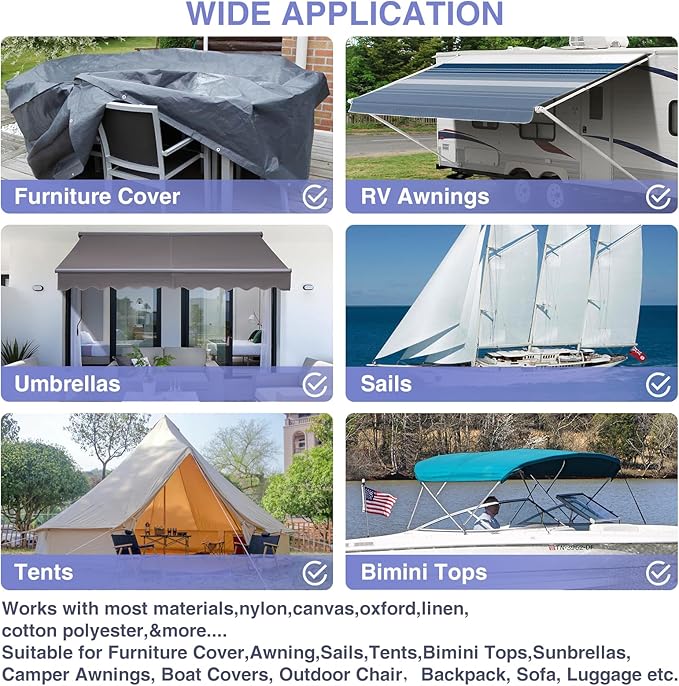 Gheeidau Canvas Repair Patch 9×11 Inch 3Pcs Waterproof Self-Adhesive Fabric Repair Patch for Tents,Boat Cover,Pop Up Canopy,Patio,Bags,Car Seats,Sofas,Furniture Cover(Dark Grey)