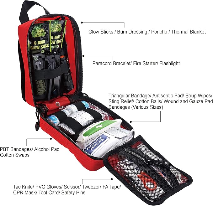EVERLIT 250 Pieces Survival First Aid Kit IFAK EMT Molle Pouch Survival Kit Outdoor Gear Emergency Kits Trauma Bag for Camping Boat Hunting Hiking Home Car Earthquake and Adventures