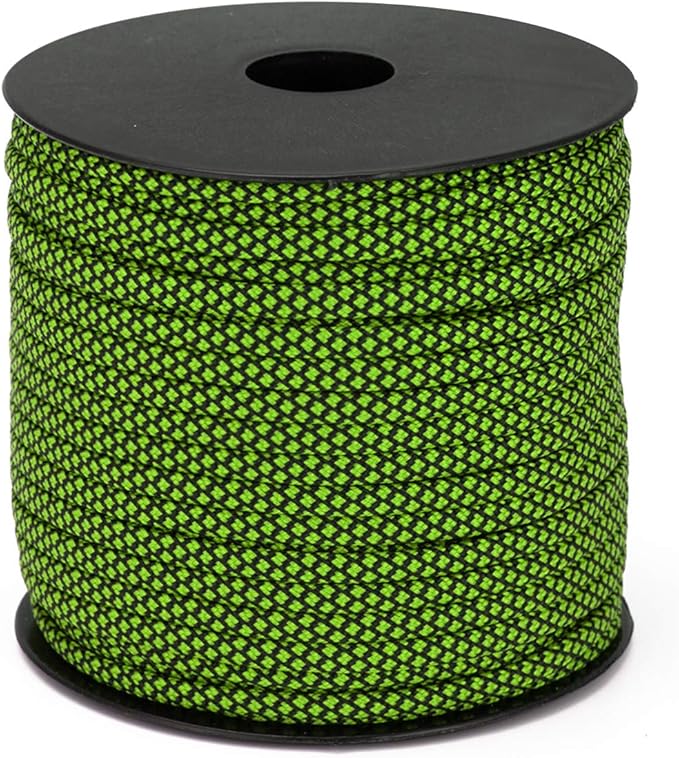 MOOCY Paracord 550,5/32 in x 164 ft (4mm x 50m),7 Inner Strands/Parachute Cord,Nylon Type III Paracord,Ideal Nylon String for Survival & Camping Gear,Green Black