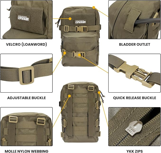 EXCELLENT ELITE SPANKER Tactical MOLLE Hydration Backpack Water Bladder Carrier Pack for Tactical Vest Backpack Plate Carrier