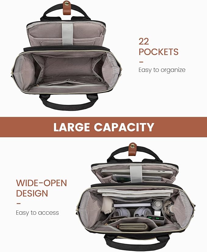 LOVEVOOK Laptop Backpack for Women, 15.6'' Waterproof Nurse Bag Teacher Work Backpack Purse for Women, Travel Computer Backpack for College Office Business Ladies