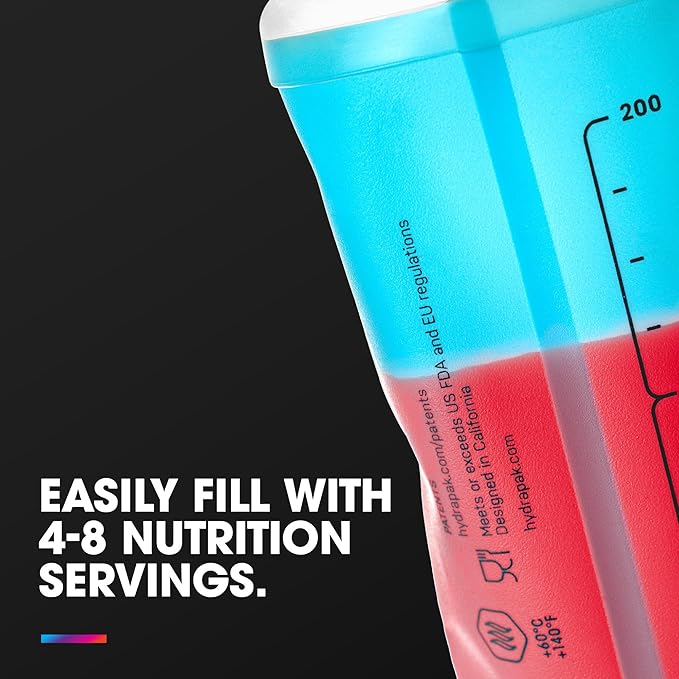 HydraPak SoftFlask - Collapsible Nutrition Flask (150ml or 250ml) - BPA Free, Easy Open Cap, Foldable, Lightweight