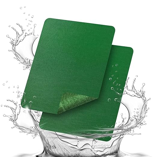 Waterproof Fabric Repair Patch, 9×11Inch 2 Pcs Self-Adhesive Fabric Repair Kit,PVC Repair Patch, for Tent, Canvas, Canopy,RV Awning Repair,Car Seats(Fruit Green)