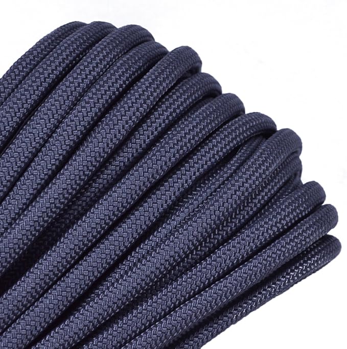BORED? PARACORD! 550 lb Paracord – Ideal for Crafting, DIY Projects, Camping, Military & Active Outdoors – 300+ Colors – Tactical Parachute Cord Type III – Strong - Charcoal 100 Feet