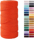 Orange Macrame Cord 3mm x 109 Yards, Colored Cotton Rope for Crafts, Wall Hanging, Plant Hangers, Decorative Projects