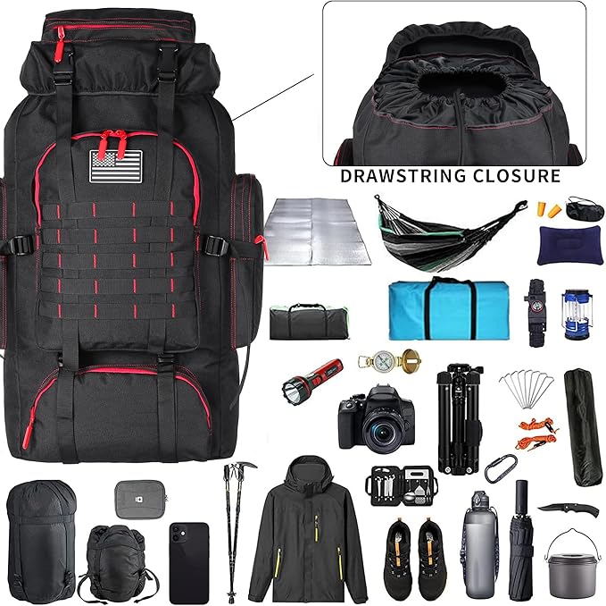 Hiking Backpack for Men 70L/100L Camping Backpack Military Rucksack Molle 3 Days Assault Pack for Climbing | Camping Backpack, 3 Days Assault Pack, for Climbing