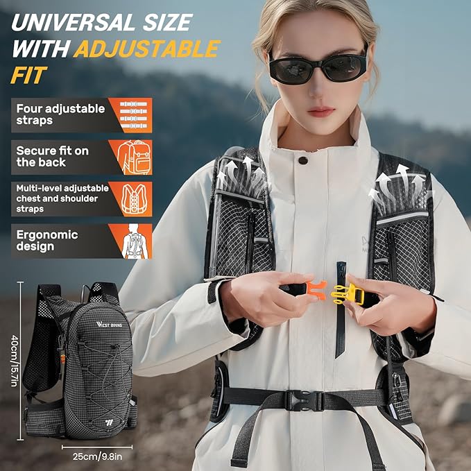 Lightweight Hydration Backpack with 2L Water Bladder Running Hydration Vest Backpack Specialized Hydration Pack for Cycling, Hiking, and Mountaineering