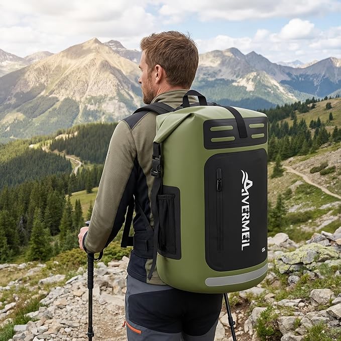Waterproof Dry Bag with Waterproof Phone Case and small waterproof Bag Green