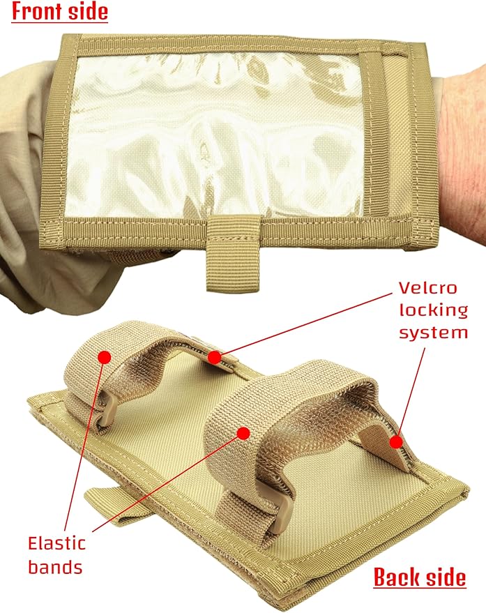 Underalert Tactical Wristband Dope Card Holder Sniper Data Book Quarterback Sleeve Wrist Coaches Football Play Wristbands Youth Flag Armband Sports Coach Playbook Adult