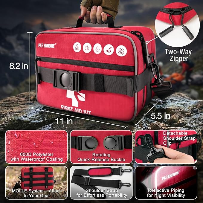 527 PCS Advanced First Aid Kit – 6-in-1 Modular Waterproof Well-Organized Emergency Kit for Home, Car, Travel, Camping, Boat & Outdoor