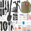 LUXMOM Emergency Survival Kit and First Aid Kit, 142Pcs Professional Survival Gear and Supplies Equipment with Molle Pouch, Gift for Christmas Men Dad Husband Camping Hiking Hunting Outdoor Adventure