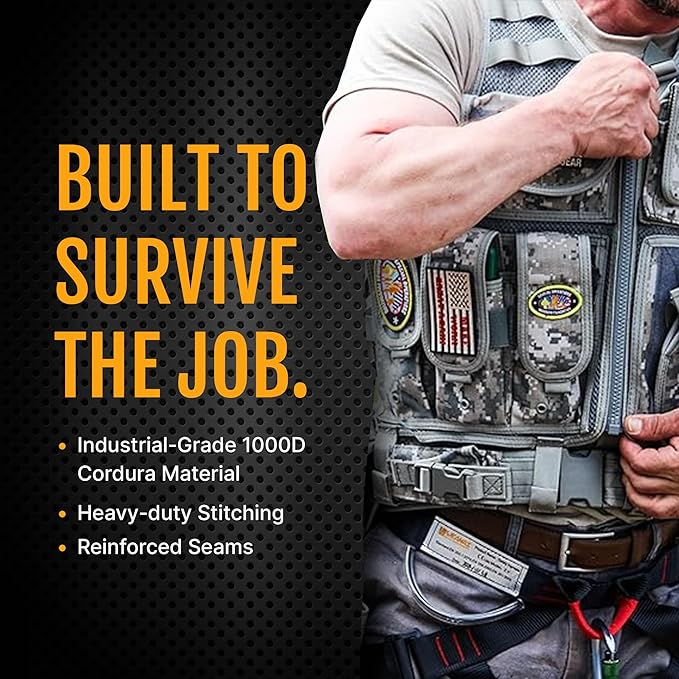 Spec Ops Tool Gear SF-18 Charlie 2.0 Tactical Tool Vest & Belt | Modular MOLLE Vest with Tool Pouches & Weight-Dispersing