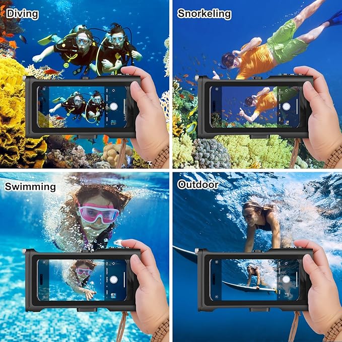 Universal Underwater Diving Phone Case with Bluetooth Controller, IP68 50FT Waterproof for iPhone 17 (Standard Only), iPhone 16/15/14/13/12/11 & Galaxy S25/S24/S23/S22, Black