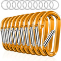sprookber 3" Carabiner Clip Keychain, D Ring Caribeaner Clip, Key Clip Caribeener, Spring Snap Hook for Bag/Buckle, Set of 10