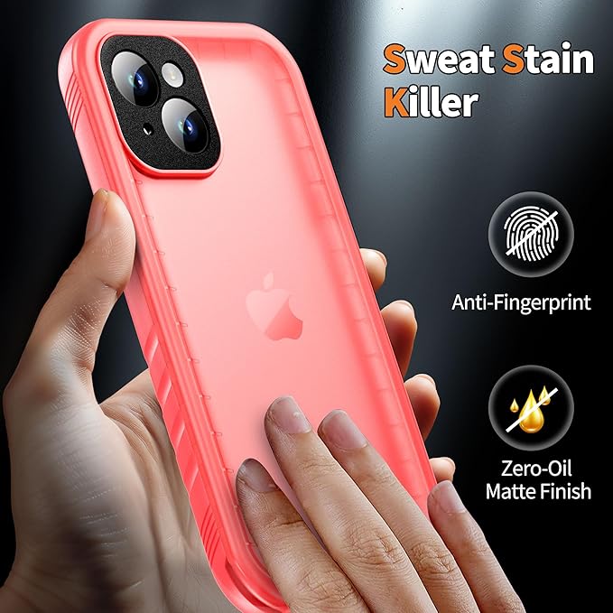 Cozycase for iPhone 15 Plus Waterproof Shockproof Dustproof Case - Heavy Duty/360 Full Body/Military Grade/Protective/Rugged 【8FT Drop Proof】 Built in Screen/Camera Protector with Lanyard Pink