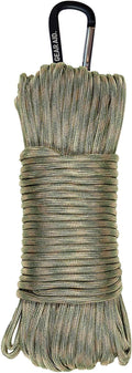 Gear AID 550 Paracord and Carabiner, 7 Strand Utility Cord for Camping and Survival