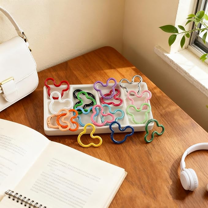 17Pcs Aluminum Alloy Creative Carabiner Clips, Colorful Spring Snap Hook Keychain Clip for DIY Sewing Jewelry Crafts