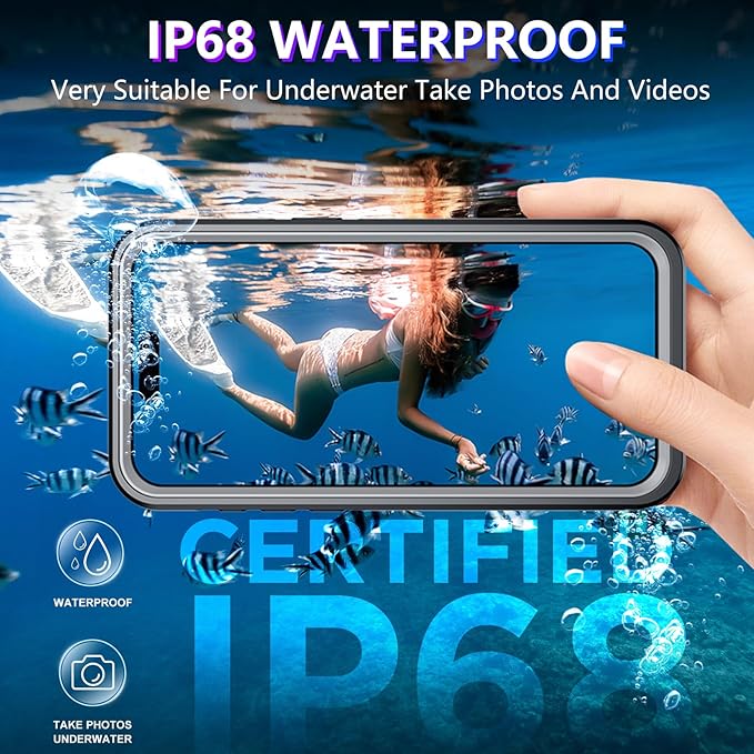 2025 New for iPhone 15 Pro Max Case Waterproof,[Built-in Screen Protector & Camera Protector][Full Body Shockproof][IP68 Underwater][Dustproof][Dropproof] Phone Case for iPhone 15 Pro Max 6.7"