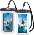 Lamicall Waterproof Phone Pouch Case - [2 Pack][Easy Lock & Heavy Duty] IPX8 Water Proof Cell Phone Dry Bag for Beach, Gift Protector for iPhone 17 16 15 14 13 12 11 Pro Max Plus Air, Galaxy S25, 4-7"