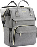 LOVEVOOK 17.3 Inch Laptop Backpack, Large Travel Backpack for Women, Water Resistant Teacher Backpack with Laptop Compartment, Professional Business Work bags with Charger, Austere Grey
