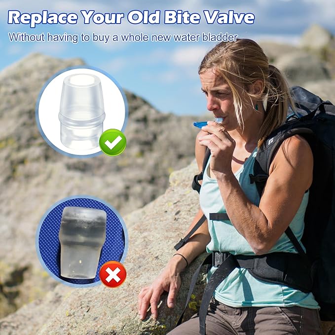 Enhon 5 Packs Bite Valve Replacement Sheath for Water Bladder, Compatible with Osprey Packs Hydraulics Reservoirs, Hydration Pack Bite Valve Silicone Nozzle Mouthpiece Replacement