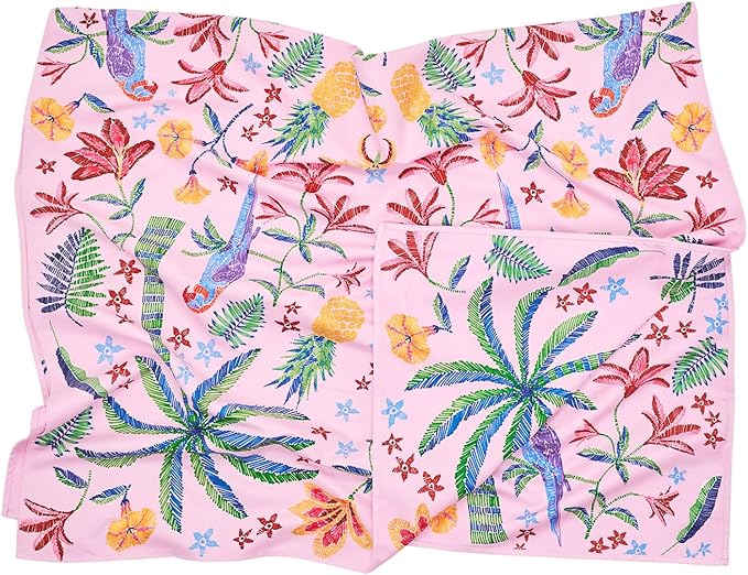 Dock & Bay Beach Towel - Quick Dry, Sand Free - Compact, Lightweight - 100% Recycled - Includes Bag - Pink Paradise - Large (160x90cm, 63x35)