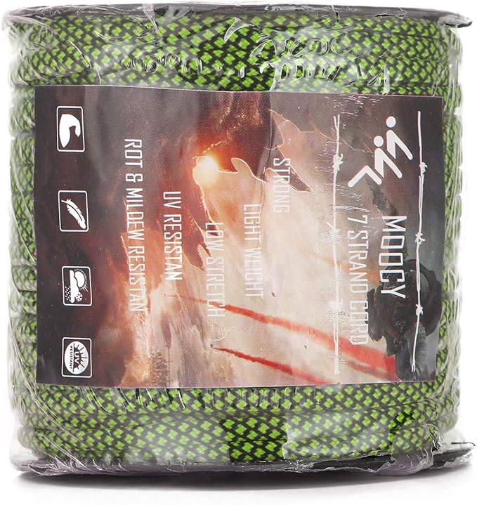 7 Strand Core 550lb Paracord Parachute Cord Lanyard Mil Spec Type III - 4mm 165 Feet Spool of Paracord String Braided Accessories
