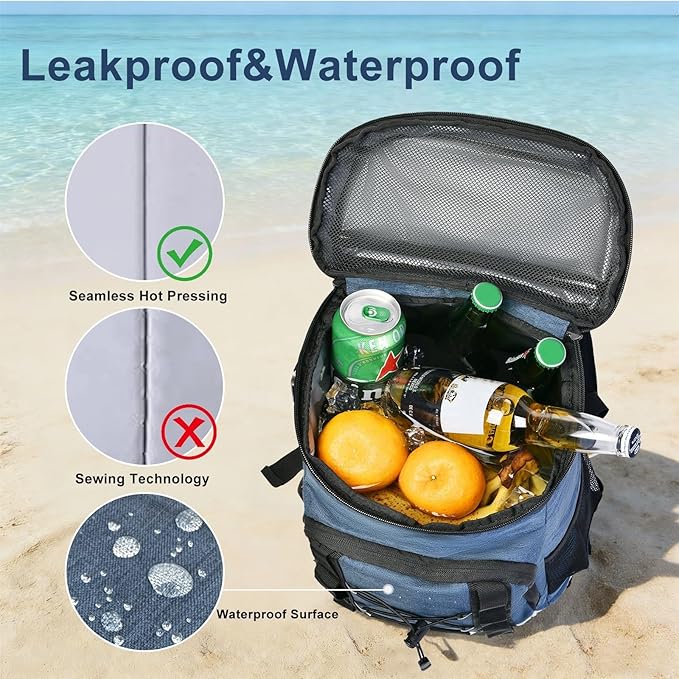 33 Cans Insulated Backpack Cooler - Leakproof Waterproof Lightweight Soft Coolers Bag for Camping Picnic Hiking Beach and Lunchbox Backpacks Bags-Leak Proof Ice Chest Back Pack