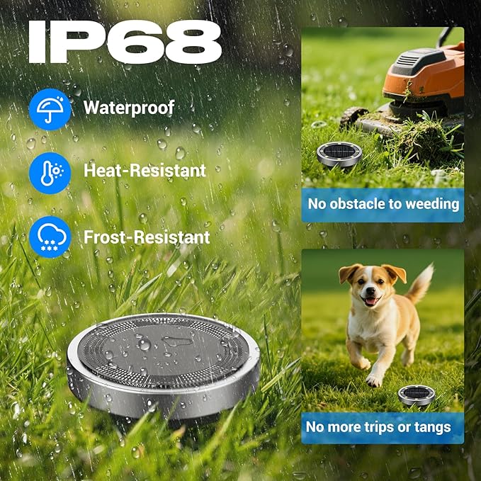 Peasur Solar Ground Lights Outdoor, 18 Pack Flat Solar Powered Disc Lights, IP68 Waterproof, Anti-Rust, Landscape Lighting for Pathway Garden Yard Lawn Walkway Landscape Driveway, Mini, Cool White