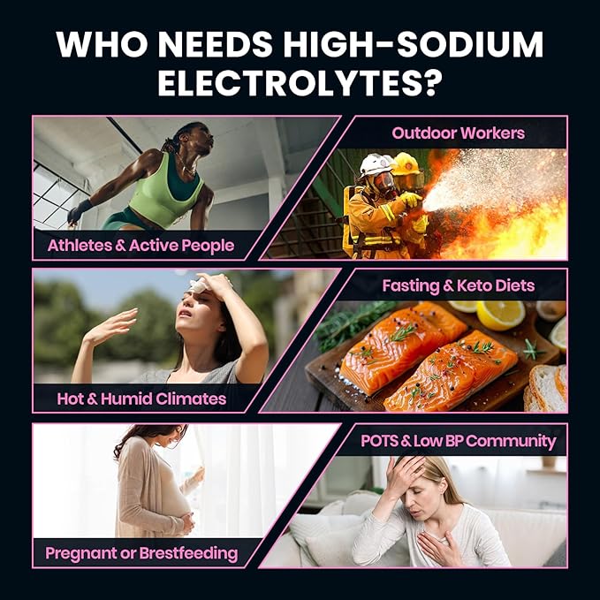 Venture Pal High Sodium Sugar-Free Electrolyte Powder Packets - Hydration Packets with Sodium, Potassium & Magnesium | Zero Calories | Vegan, Keto, and Paleo Friendly | 30 Sticks