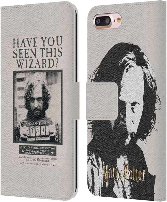 Head Case Designs Officially Licensed Harry Potter Sirius Black Poster Prisoner of Azkaban II Leather Wallet Case Compatible with Apple iPhone 7 Plus/iPhone 8 Plus