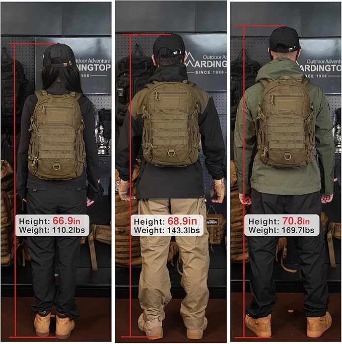 Mardingtop Small Tactical Backpack,Molle Hiking Backpack for Backpacking,Cycling and Biking,15L/25L Backpack