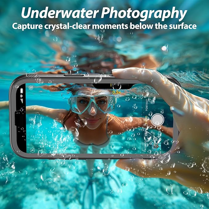 SPORTLINK for iPhone 17 Case - IP68 Waterproof Military Protective Full Body Heavy Duty Shockproof 360 Sealed Dustproof with Camera Screen Protector Phone Cover for iPhone 17 6.3" M/Black
