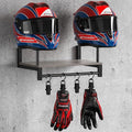 Motorcycle Helmet Holder Wall Mount, Helmet Rack with 4 Glove Clips, Motorcycle Gear Rack Storage, Motorcycle Accessories Organizer for Entryway or Garage