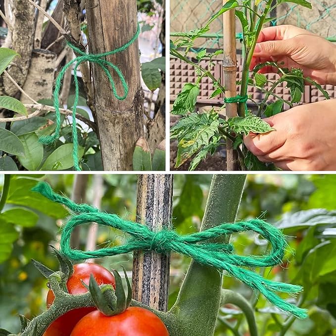 Vanhench 805ft Garden Twine for Gardening Climbing Plants Ties, Strong Natural Tomato String Outdoor Floristry Hanging Planter Basket, Christmas Arts & Crafts, Greenhouse Accessories Supplies (Green)