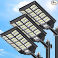 VOOJOY 8000W Solar Street Lights Outdoor Waterproof, Dusk to Dawn Solar Lights Outdoor, LED Flood Security Light with Motion Sensor and Remote Control for Yard, Parking Lot, Garage, Street, 3 Pack