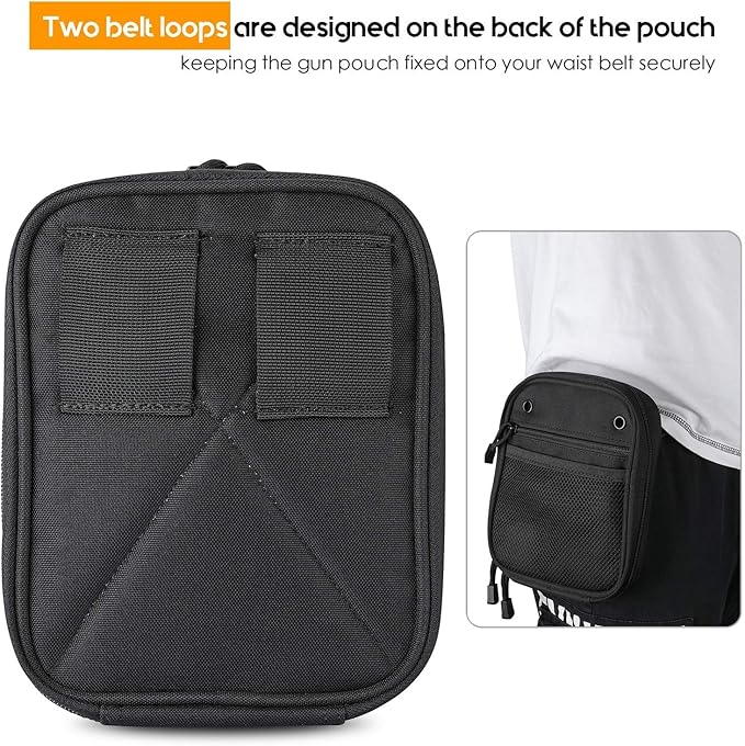 ProCase Concealed Gun Pouch, Multipurpose Carry Pistol Holster Fanny Pack Waist Bag for Handgun with Belt Loops