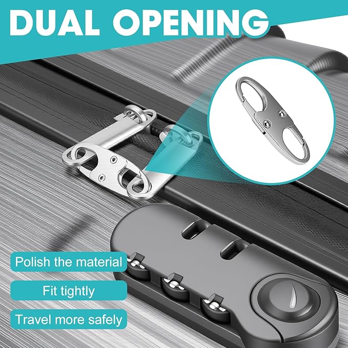 8 Pcs Anti-Theft Small Carabiner Clip, Double Opening Zipper Pull Replacement, Elegant Zinc Alloy Zipper Clips for Backpacks, Luggage, Duffel Bags, Travel Security Essentials - 4 Silver & 4 Gunmetal