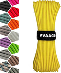 VVAAGG 1000 Yellow Paracord 100FT Utility Parachute Cord 4mm Nylon String12 Strand Nylon Camping Rope, Tent Rope, Clothsline Rope for Survival & Camping Gear