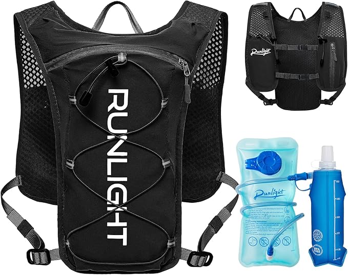 Runlight Running Vest for Women Men Lightweight Hydration Backpack Pack with 1.5L Water Bladder Bag Hydro Daypack for Hiking,Trail,Skiing,Camping,Cycling,Race,Marathon