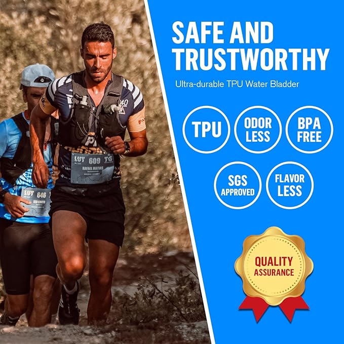 UTOBEST Soft Flask Collapsible Running Water Bottle, Flexible TPU Folding Flask for Hydration Pack, Soft Flask Bottles for Hiking Cycling
