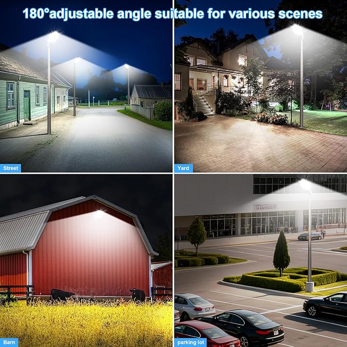 240W LED Parking Lot Light,ETL Listed 36000LM LED Flood Lights Outdoor Dusk to Dawn 5000K 100-277V Slip Fitter IP65 Waterproof Shoebox Pole Street Light Commercial for Yard Driveway 4 Pack