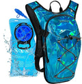 Reflective Hydration Backpack, Hydration Pack - Water Backpack with 2L Hydration Bladder, Essential for Festivals - Rave Hydration Pack for Hiking, Running, Cycling, and Festivals