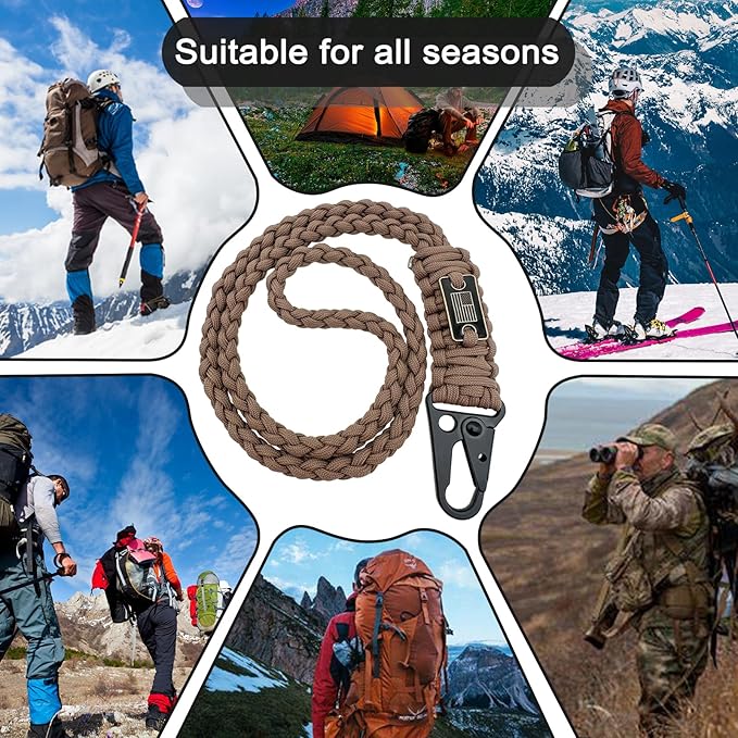 DDOUT Heavy Duty Paracord Lanyard 550 Paracord Braided Keychain for ID Badges, Camera, Whistle, Traveling, Outdoor Activities
