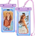 Waterproof Case Compatible with iPhone 14 Pro Max/13/12/11/XR/X/SE/8/7, Galaxy S22/S21 Google up to 7.5" IPX8 Dry Bag Vacation Essentials (Multicolor 2)