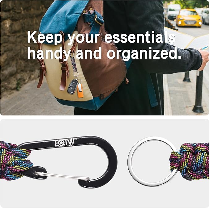 EOTW Paracord Keychain for Men Women Paracord Carabiner Backpack Keychain with Aluminum Clip for Camping Hiking Outdoor Gear