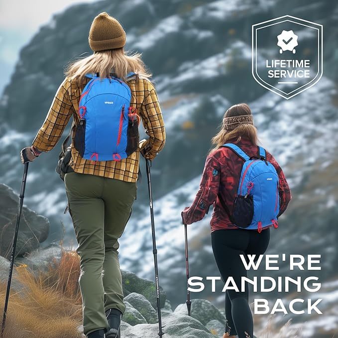VPBAGE 15L Water-resistant Hiking Daypack, Small Backpack Travel Outdoor, Lightweight Day Pack with Tool Loops