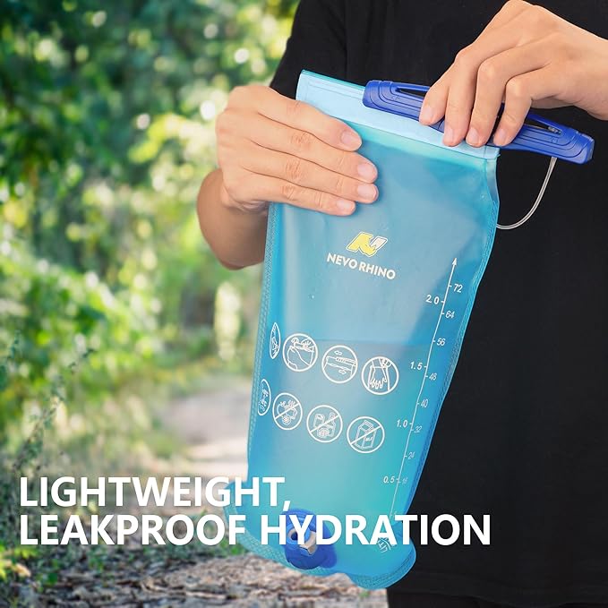 N NEVO RHINO Hydration Bladder1.5L- 2L-3L Leak Proof Water Reservoir, BPA -Free Water Pouch, Water Bladder for Hydration Pack，Hiking Backpack