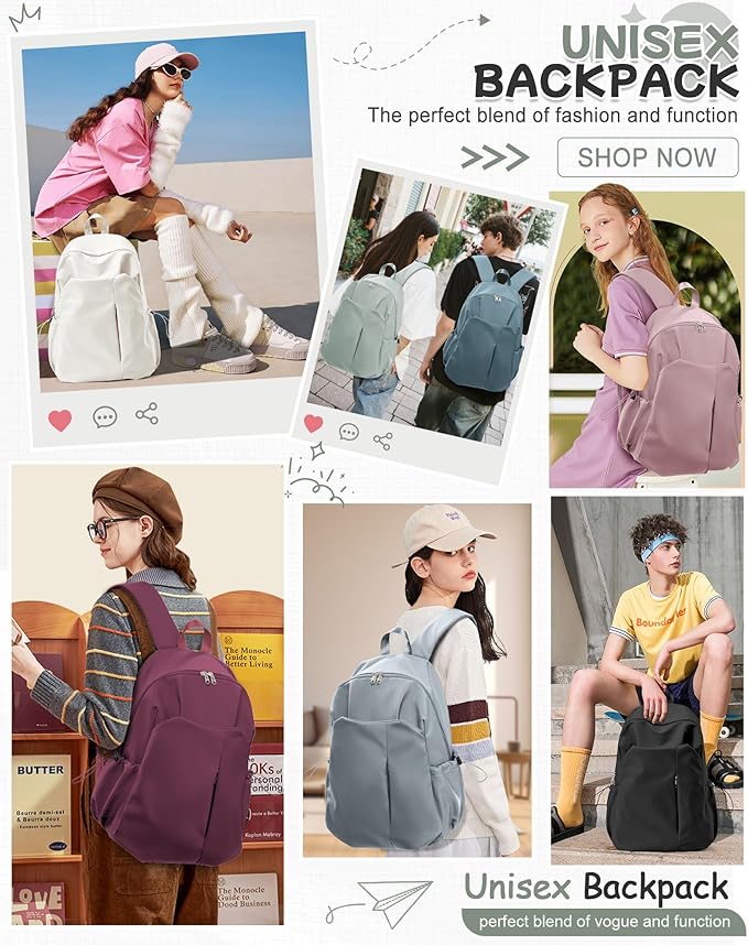SEAFEW Green Backpack for Girls Women Waterproof High School Book Bag Cute Backpack for Men Teens Boys, Lightweight Simple Middle School Back Pack Daypack